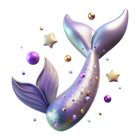 vibrant artistic Mermaid Tail Gradient Ombre Effect Isolated png