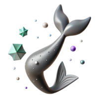 wonderful creative Mermaid Tail Monochrome Simple Style Cutout png