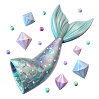 serene contemporary Mermaid Tail Pattern for Fabric Printing Transparent Background high resolution png
