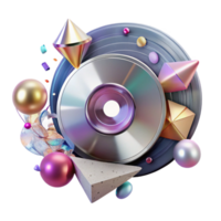extraordinary artistic Music Studio with Vinyl Record Transparent exclusive png