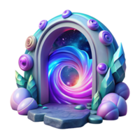 elegant creative Mystical Portal Swirling Colors Transparent for Fantasy Art premium png