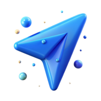 vibrant artistic Navigation Arrow Icon Blue Transparent for Web Design original png