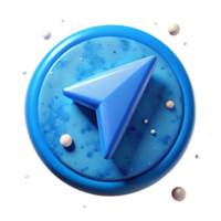 elegant classic Navigation Arrow Icon Blue Transparent for Web Design professional png