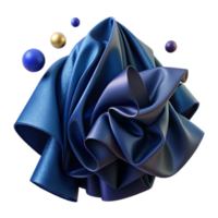 magnificent creative Navy Blue Fabric Texture Draped and Folded Isolated authentic png