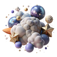 vibrant contemporary Nebula Clouds and Stars Isolated for Science Fiction Graphics authentic png