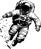 Astronaut Floating in Space Graphic Ideal for Tattoo Design and Coloring Pages vector