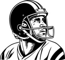 Detailed Illustration of a Football Player in Helmet Reflecting Determination and Strength vector