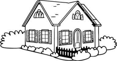 Charming Simple House Illustration Suitable for Coloring Books and Design Projects vector