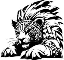 Majestic Tribal Lion Illustration with Intricate Patterns for Tattoo and Art Projects vector