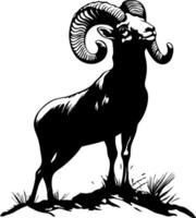 Majestic Mountain Goat Silhouette for Nature and Wildlife Themes in Designs and Illustrations vector