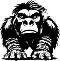 Majestic Gorilla Illustration Depicting Strength and Power for Tattoos and Graphic Design vector