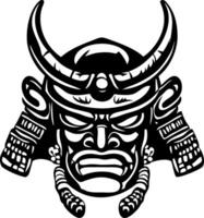 Bold Samurai Mask Design for Tattoos and Projects vector