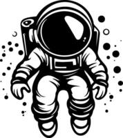 Stylized Astronaut in Space Exploring Cosmic Elements for Creative Design Projects vector