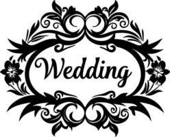 Decorative Wedding Frame Design with Floral Elements for Elegant Invitations and Decor vector