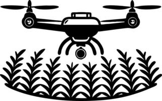 Drone Surveying Agricultural Land with Greenery for Precision Farming Applications vector