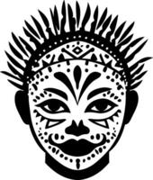 Intricate Tribal Mask Design with Decorative Patterns and Stylized Features for Art Projects vector