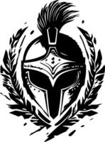 Spartan Helmet with Laurel Wreath Art for Tattoo Design and Merchandise vector