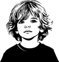 Charming Portrait of a Young Boy with Curly Hair Custom Design for Projects and Art vector