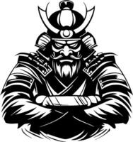 Bold Samurai Warrior Tattoo Design Art for Graphic Projects and Coloring Books vector
