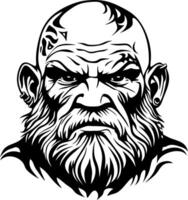Intricate Bold Bearded Man Illustration for Tattoo Design and Graphic Art Projects vector