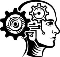 Mechanical Brain Concept with Gears and Circuits for Technology and Innovation Themes vector