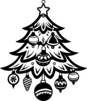 Decorative Christmas Tree with Ornaments for Holiday Crafts and Coloring Projects vector