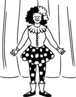 Playful Clown Character in Polka Dot Costume Perfect for Childrens Party Themes and Activities vector