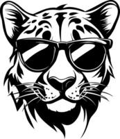 Cool Tiger Face in Sunglasses Art for Tattoos and Graphic Design vector