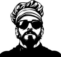 Stylish Man with Sunglasses and Bandana Art for Tattoo Design and Graphic Projects vector