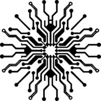 Intricate Circuit Board Design Abstract Mandala for Tech-Inspired Art and Tattoo Ideas vector