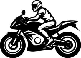 Dynamic Motorcycle Racer in Action Silhouette Perfect for Tattoo Design and Apparel vector