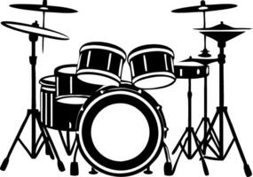 Drum Set Silhouette Design Ideal for Music Themes and Creative Projects vector