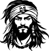 Pirate Skull Bandana Warrior Illustration for Tattoo Design and Adventure Themes vector
