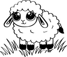 Cute Cartoon Sheep Graphic for Kids Coloring Book or Fun Art Projects vector