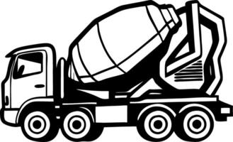 Concrete Mixer Truck Outline Design for Construction Themed Projects and Illustrations vector