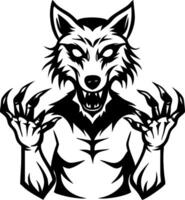 Menacing Werewolf Character Design for Tattoo or Coloring Book Inspiration vector