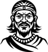 Majestic Warrior Illustration Featuring Traditional Attire and Regal Accessories for Design Projects vector