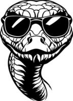 Cool Snake in Sunglasses Graphic for Tattoo Design and Apparel vector
