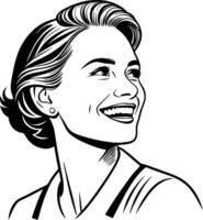 Elegant Smiling Woman Portrait in Vintage Style for Fashion and Beauty Designs vector