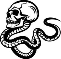 Skull and Snake Illustration for Tattoo Design and Graphic Art Projects vector