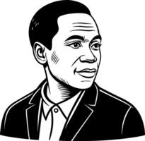 Stylized Portrait of a Confident Man in a Suit for Modern Illustrations and Design Projects vector