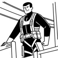 Confident Male Character in Tactical Gear for Action Themes and Graphic Designs vector