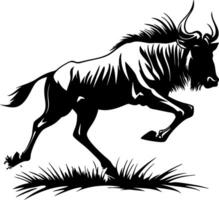 Majestic Wildebeest in Dynamic Leap Captured for Nature Lovers and Wildlife Enthusiasts vector