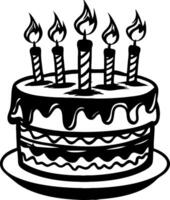 Delicious Birthday Cake with Candles for Celebration Party Decorations and Invitations vector