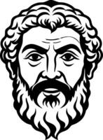 Philosopher Head with Beard Vintage Style Illustration for Tattoo Design and Art Projects vector