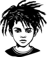 Portrait of a Boy with Unique Hairstyle for Creative Projects and Artistic Designs vector