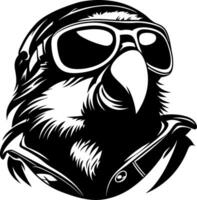 Stylized Aviator Bird Character with Goggles for Cool Tattoo Design and Creative Illustrations vector