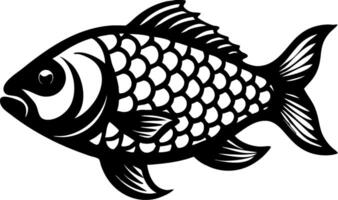 Intricate Black Fish Design for Tattoos and Coloring Pages vector