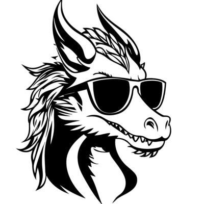 Cool Dragon Character in Sunglasses Detailed Illustration for Designs and Artwork