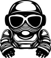 Cute Astronaut Character with Sunglasses and Clawed Hands for Fun Designs and Illustrations vector